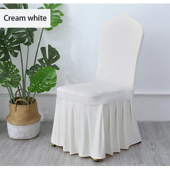 White Chair Cover Pleated skirt
