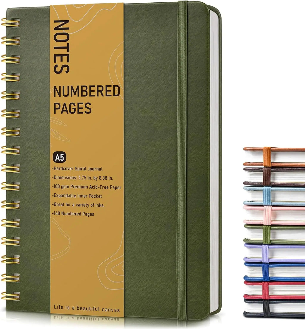 Hardcover Spiral Journal Notebook,