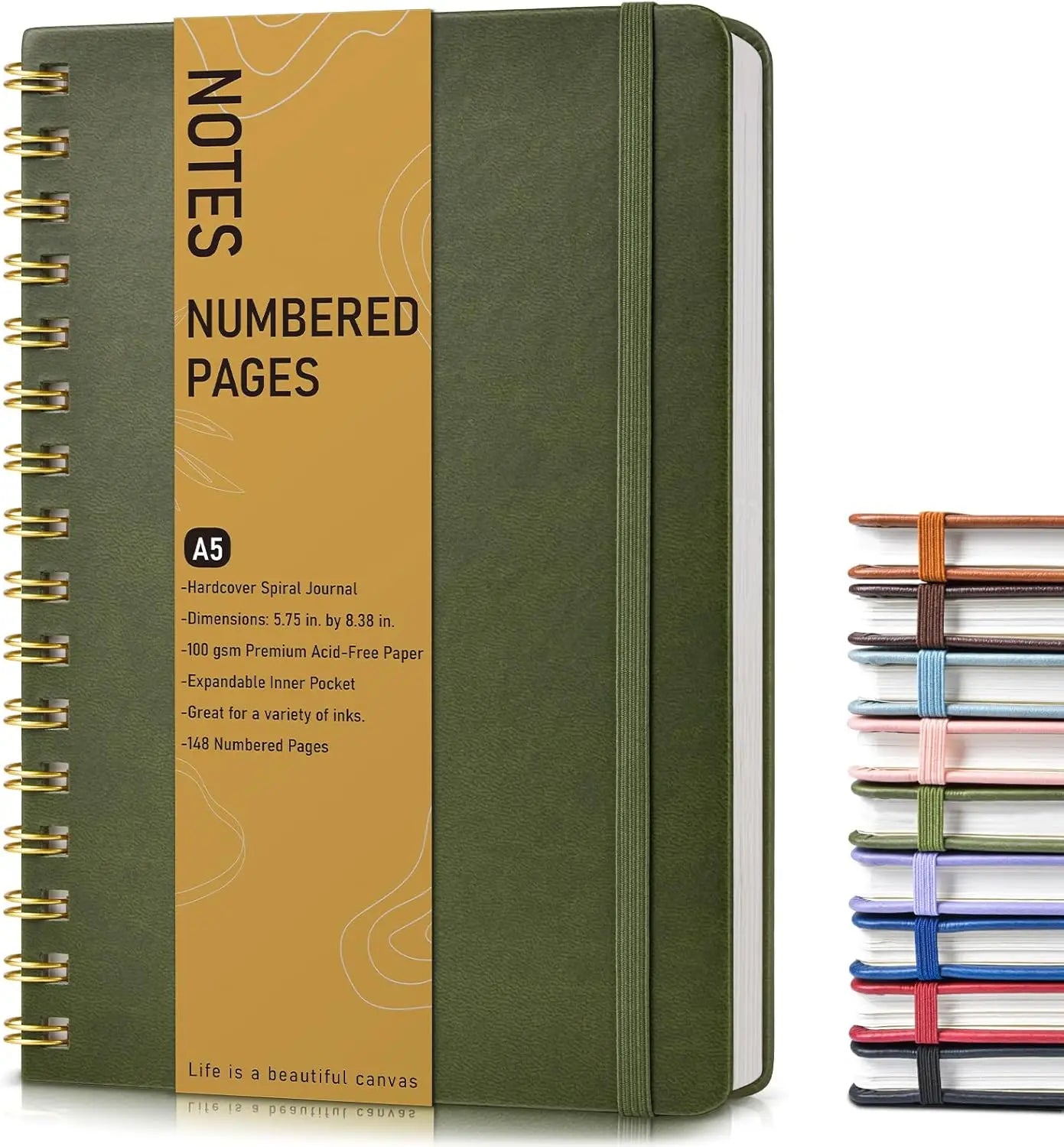Hardcover Spiral Journal Notebook,