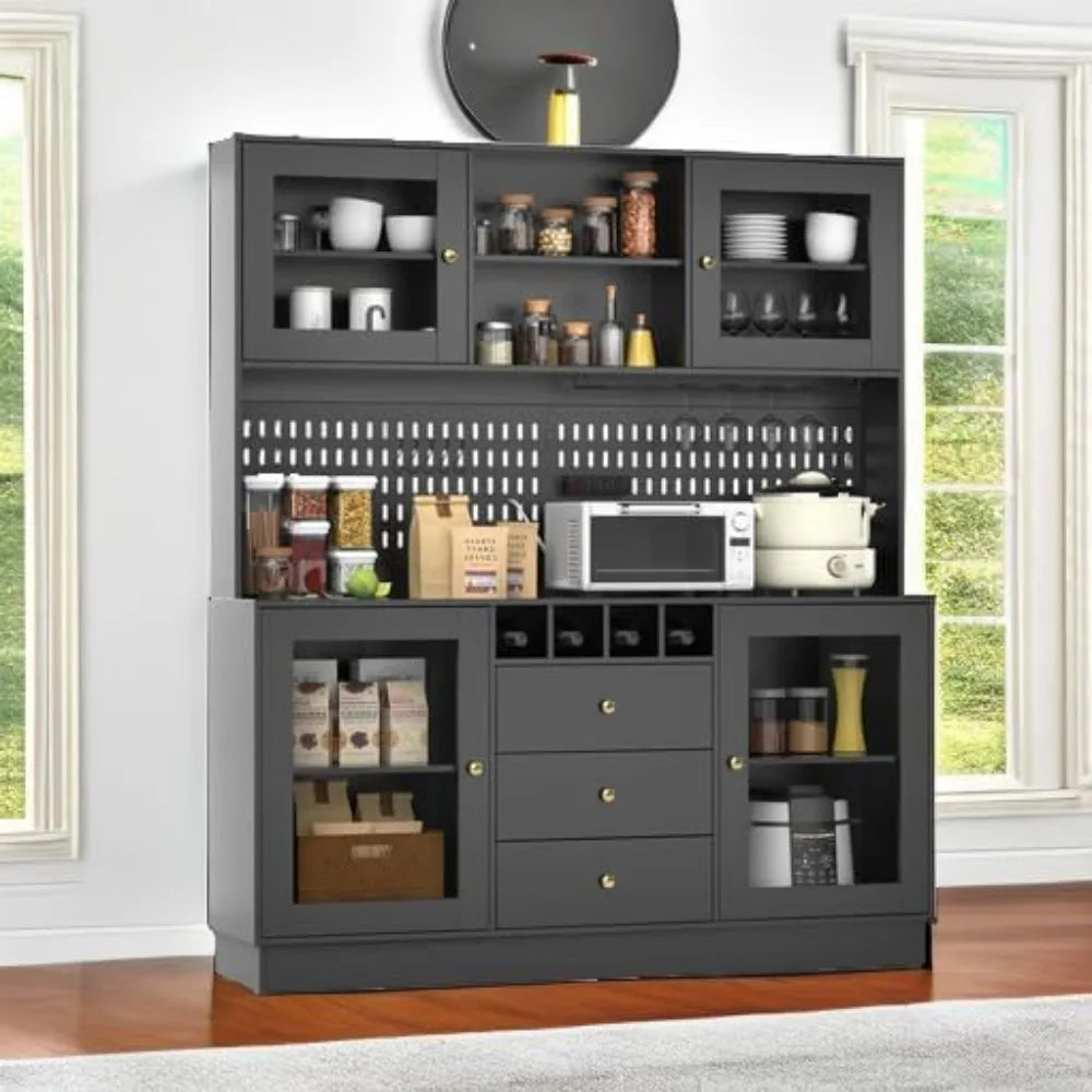 75" Tall Hutch Cabinet with 4 Doors