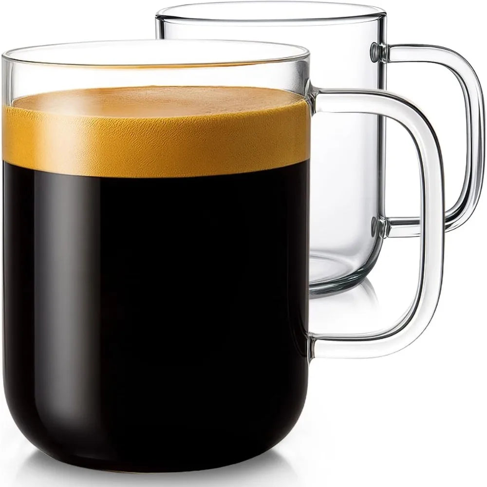 2-Pack 20 oz Extra Large Clear Coffee Mugs
