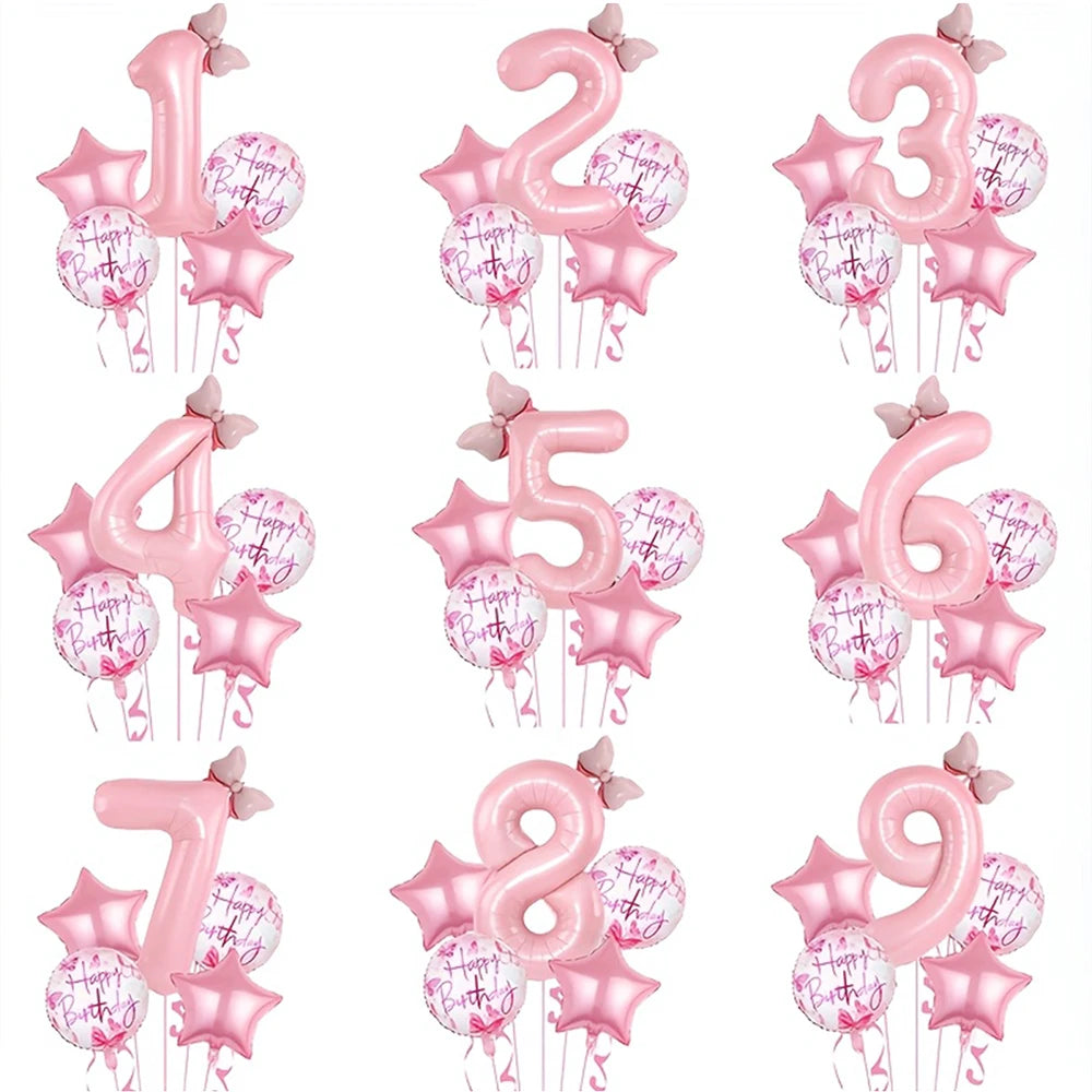 Pink Foil Number Balloons