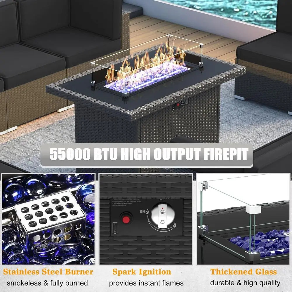 10-Piece Outdoor Wicker Rattan Patio  Set