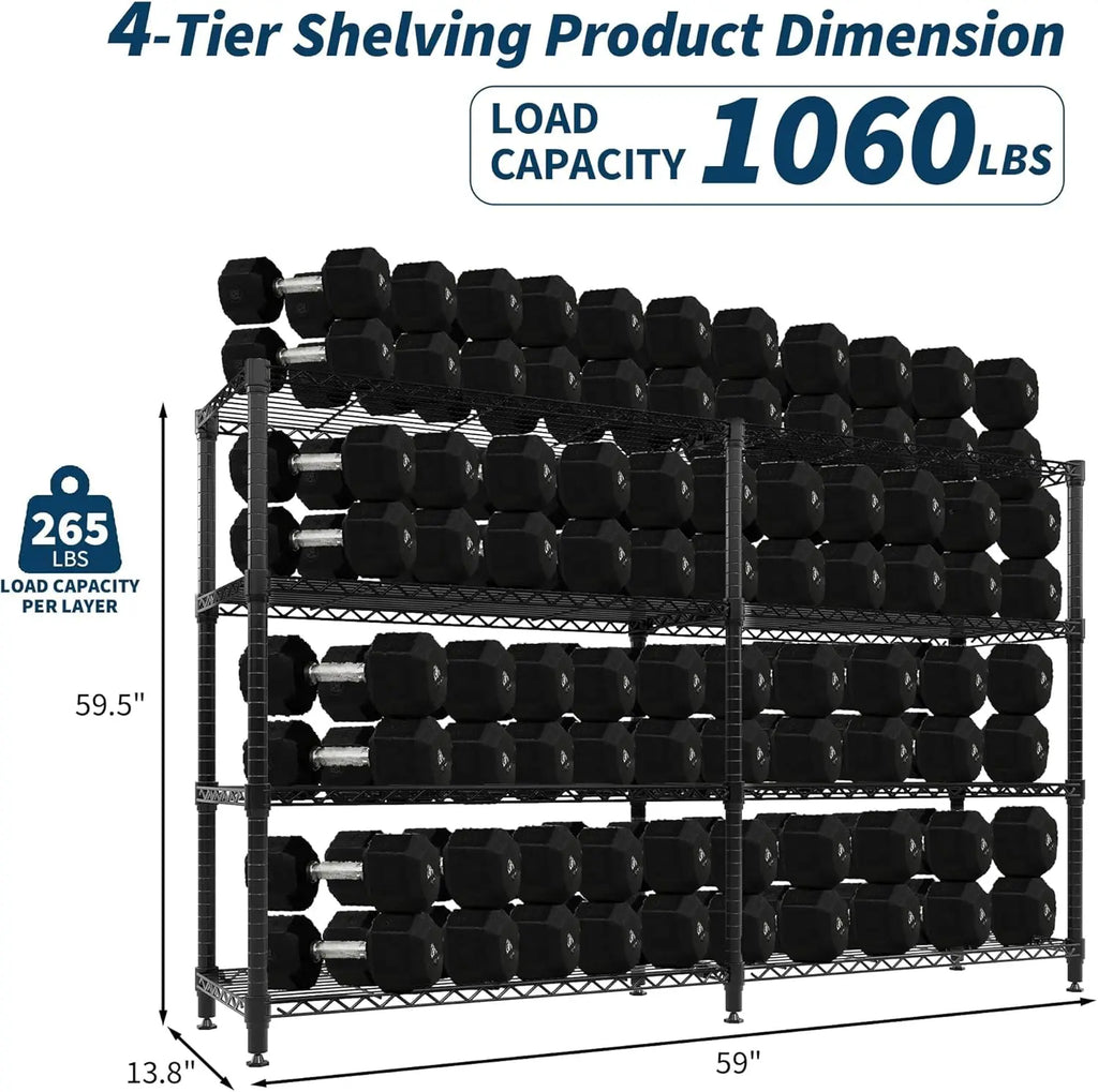 Heavy Duty Metal Shelving Unit 4-Tier