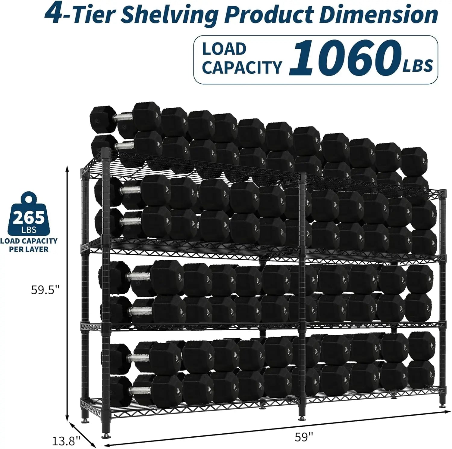 Heavy Duty Metal Shelving Unit 4-Tier
