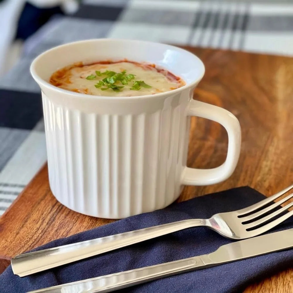 Ceramic Meal Mugs with BPA-Free Vented Lids