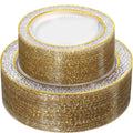 102PCS Gold Plastic Plates Disposable