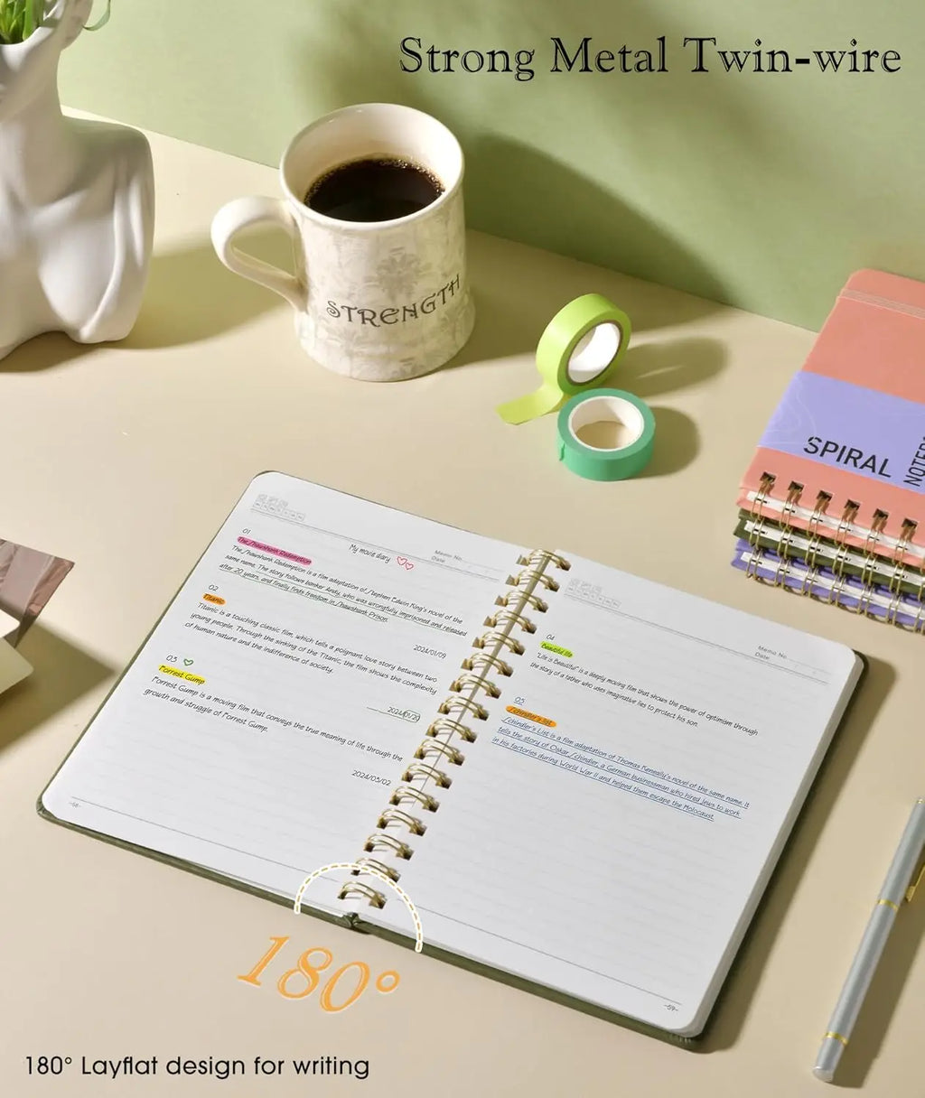 Hardcover Spiral Journal Notebook,