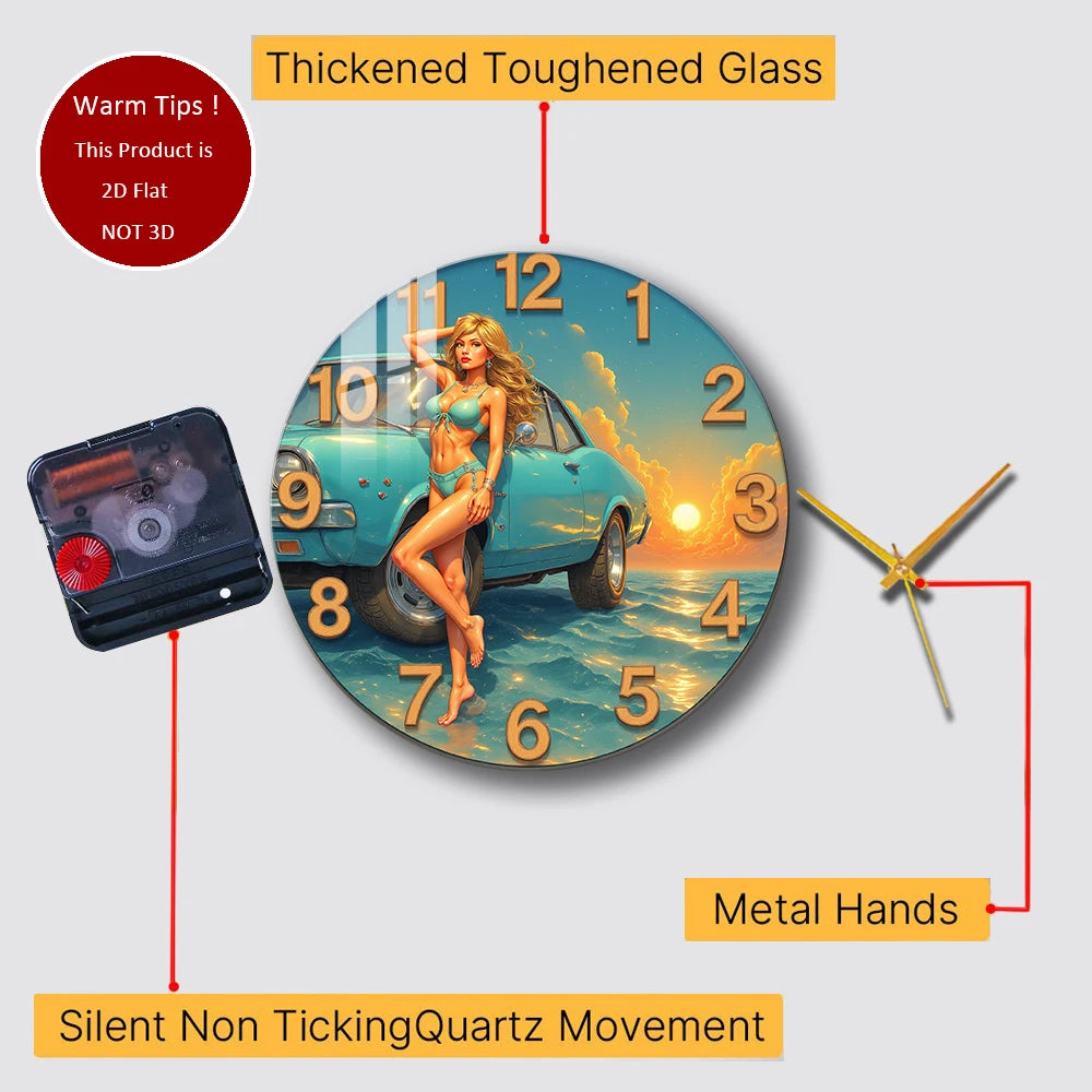 Tempered Glass Wall Clock