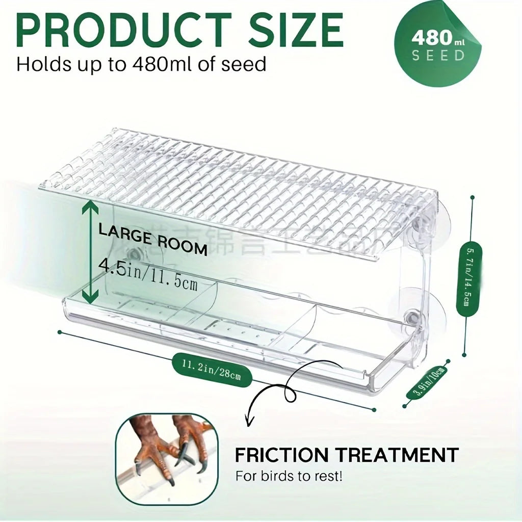 Indestructible Large Window Bird Feeder