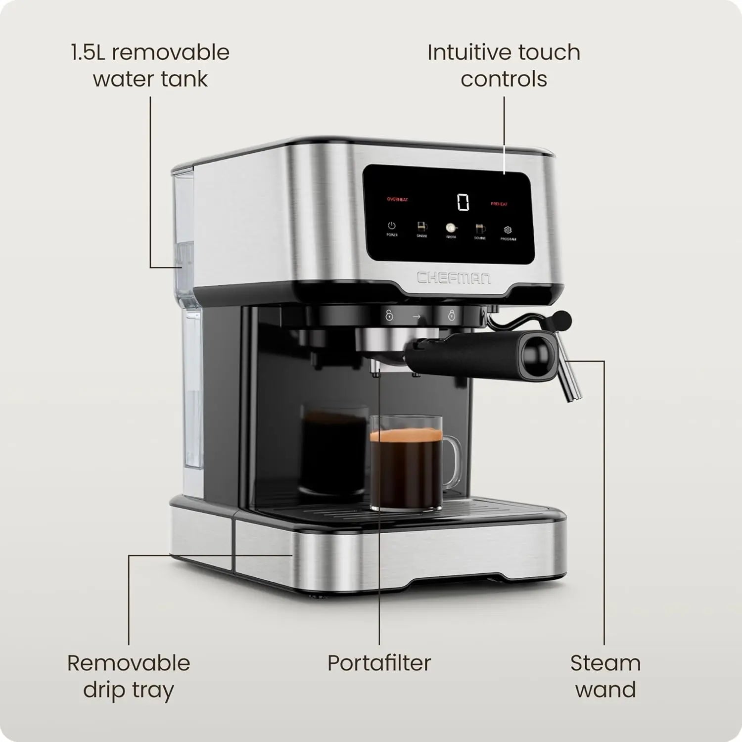 15-Bar Digital Espresso Machine