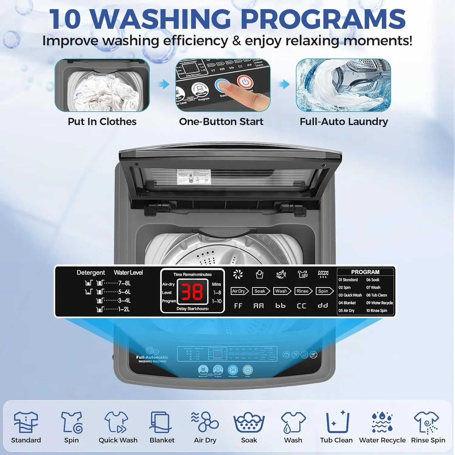 Portable Washing Machine, 20Lbs Capacity