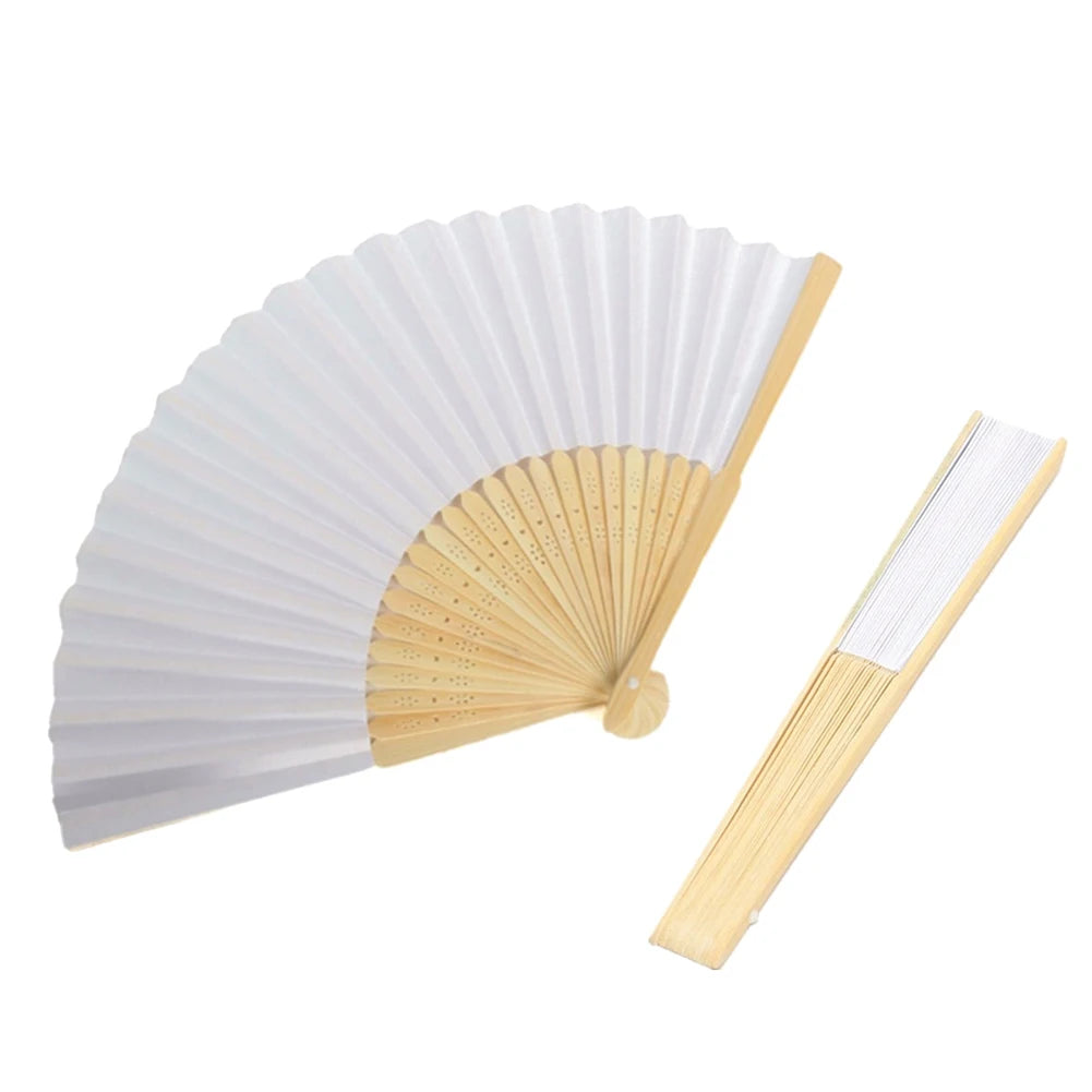 1-50PCS  Bamboo Folding Fan