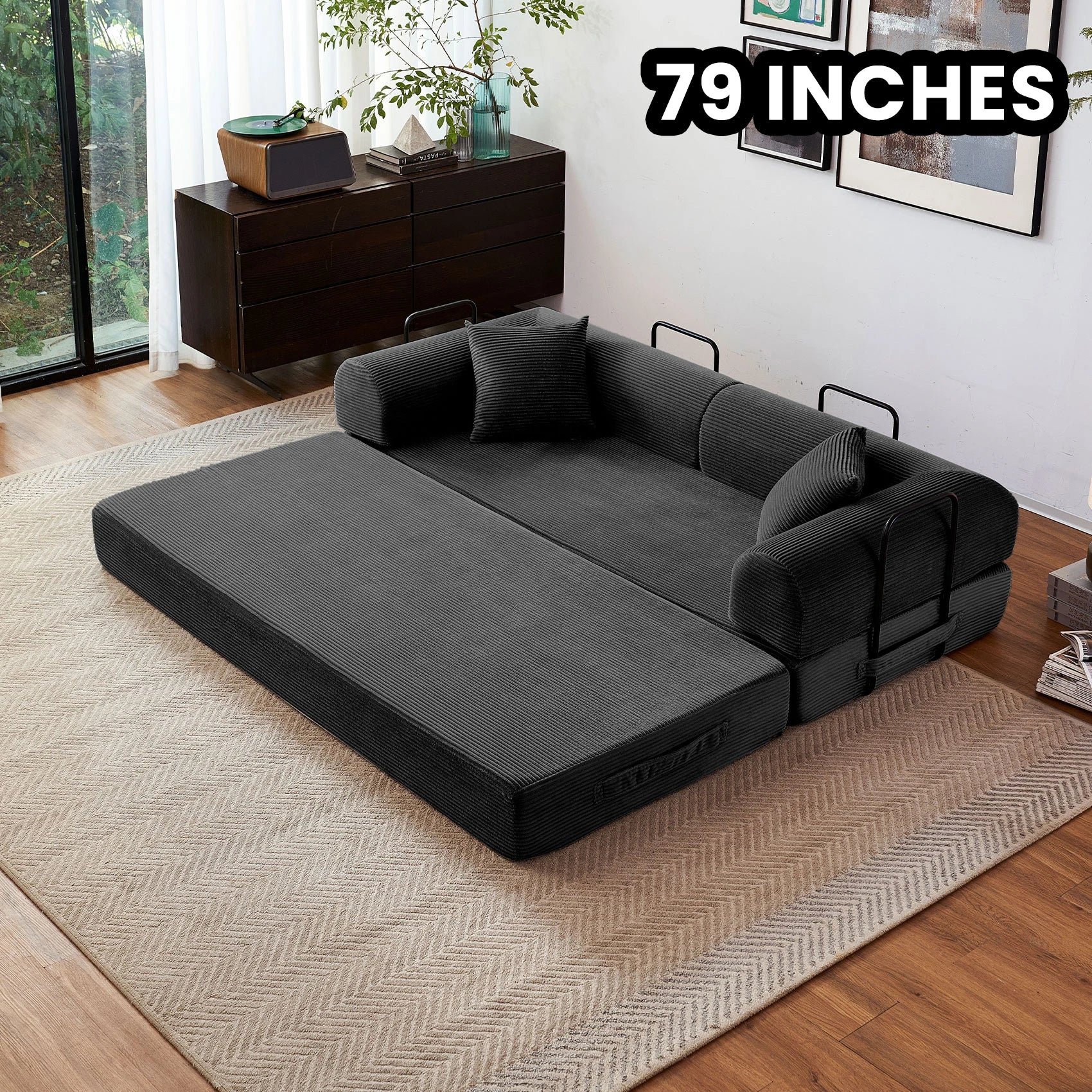 79'' Boneless Couch Foldable Convertible