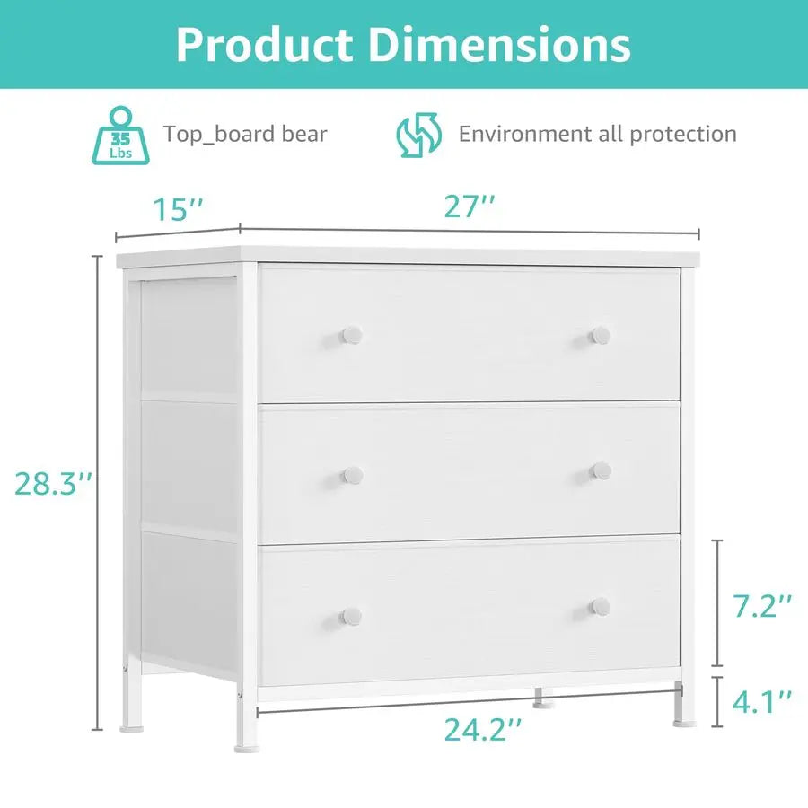 White Nightstands Set of 2, Large