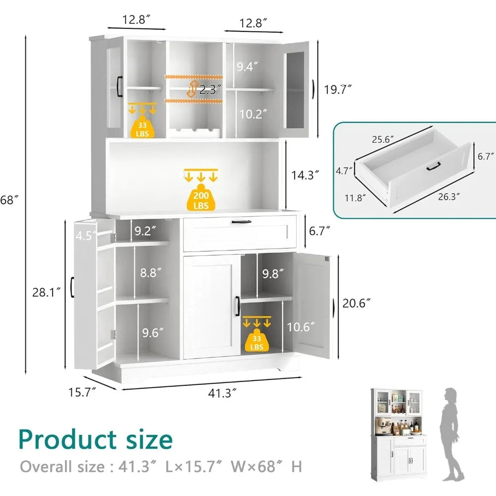 "Elevated Kitchen Pantry Cabinet with Storage
