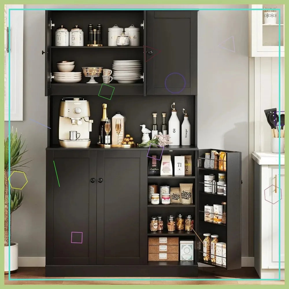 71" Tall  Cabinet with Microwave Stand