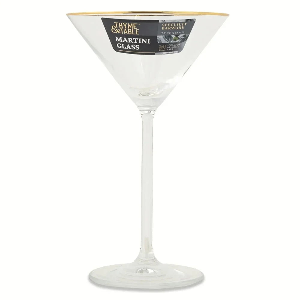 Elegant Martini Glass with Gold Rim