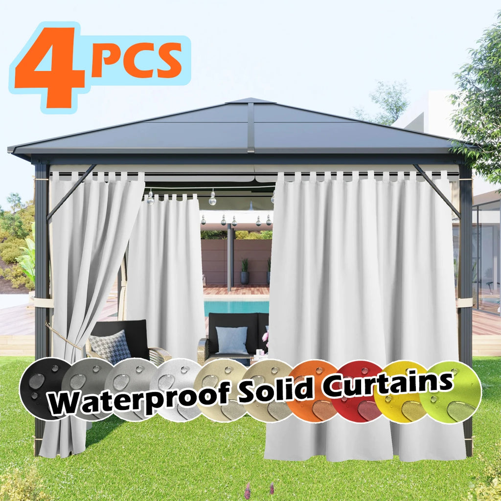 4 Panels Waterproof Outdoor Curtains