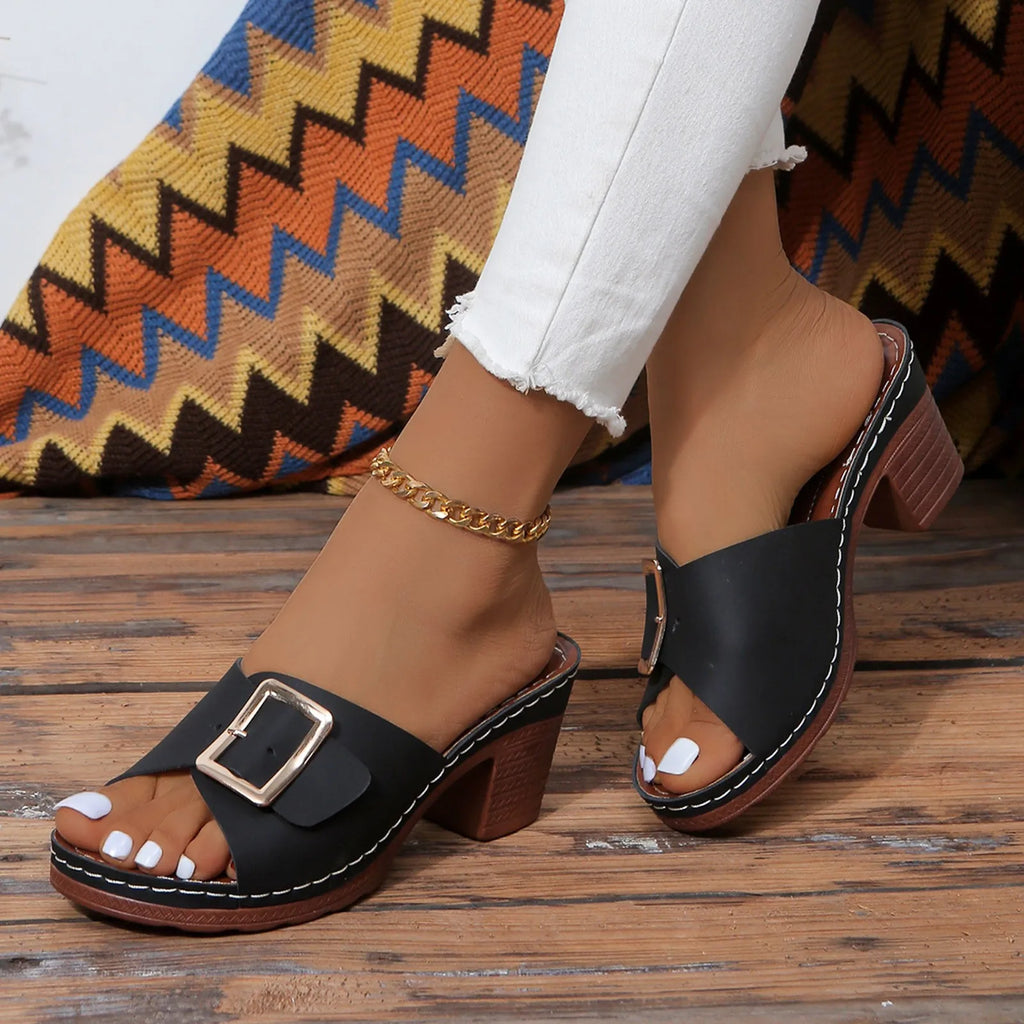Square Heel Toe Sandals