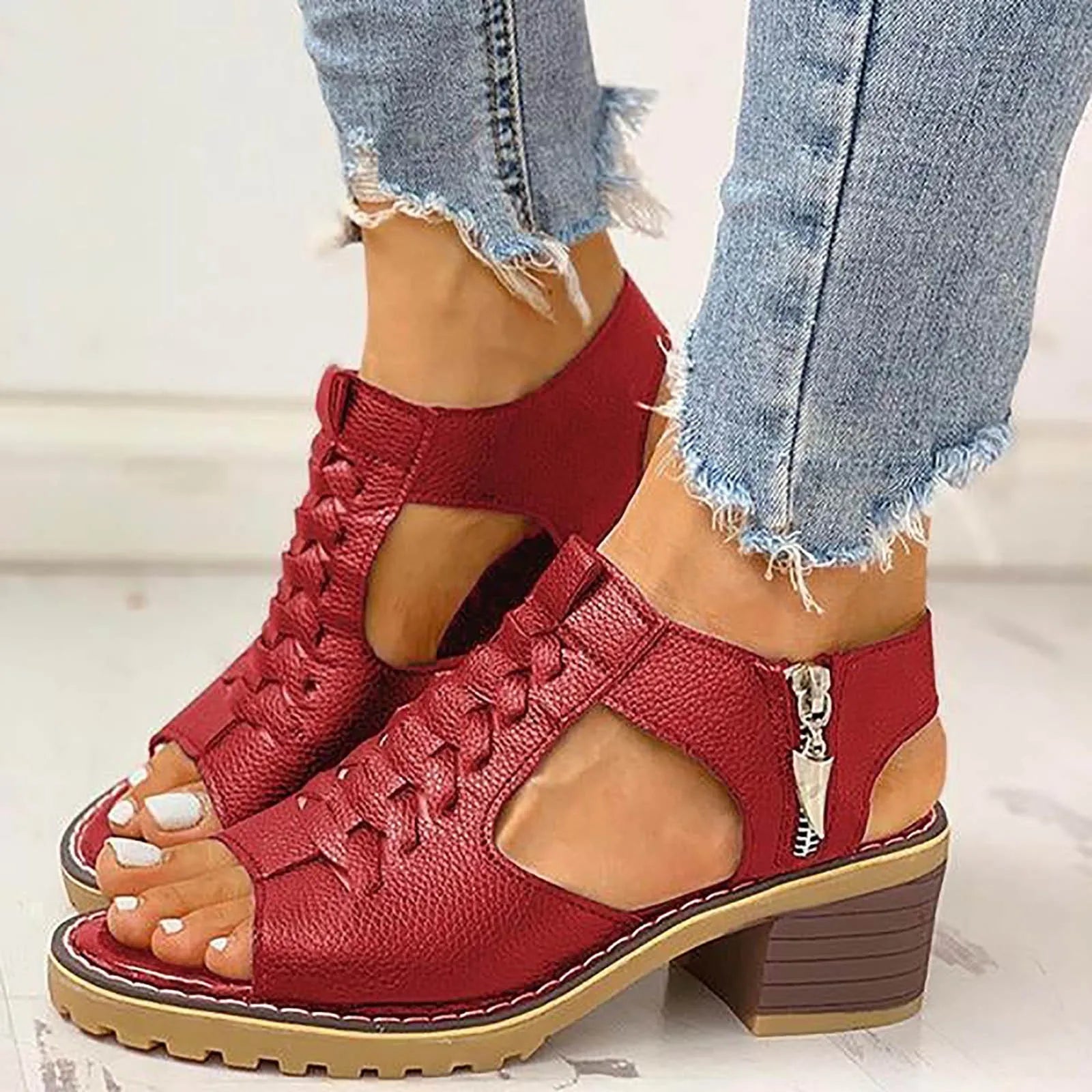 Leather White Sandals
