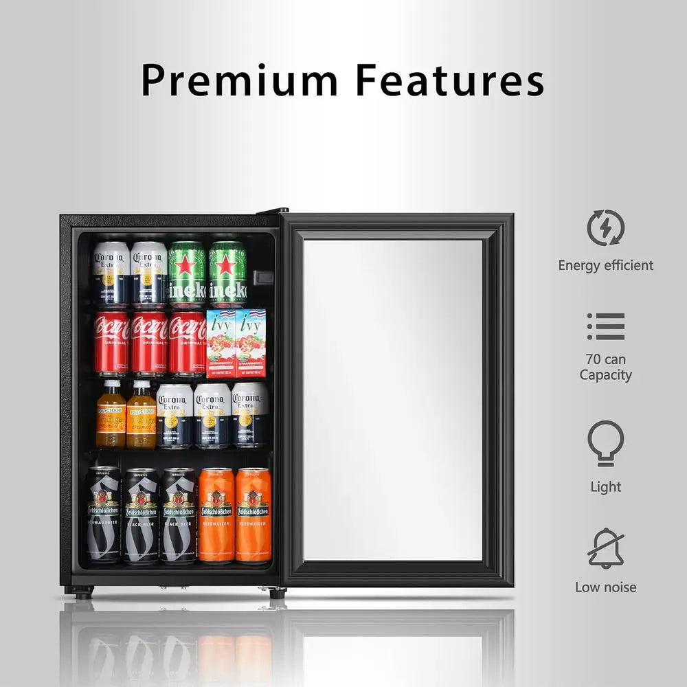 Mini Glass-Door Beverage Cooler, 2.3 Cu. Ft