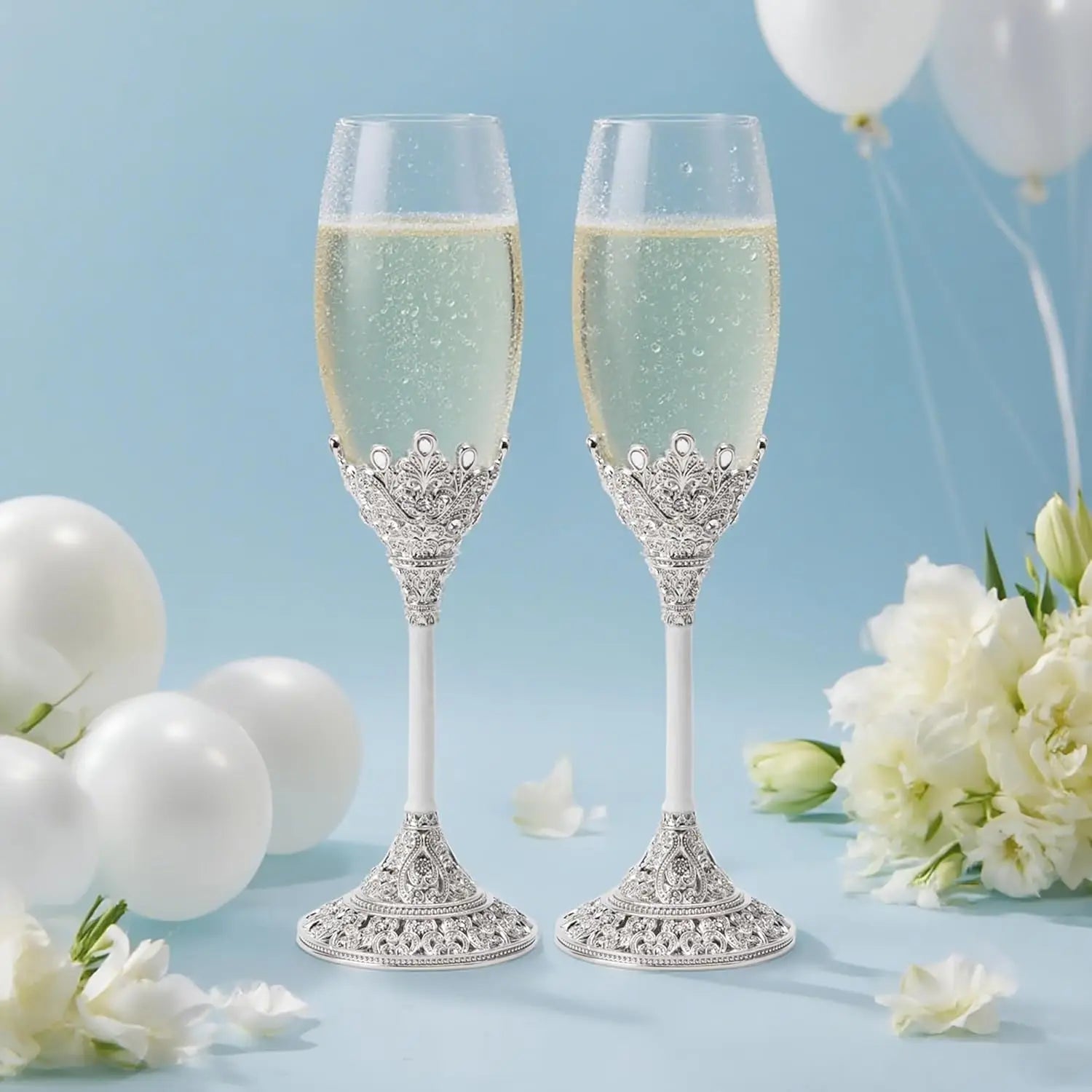Champagne Wedding  Flute Set