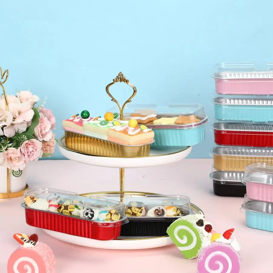 Aluminum Foil Mini Loaf Pans with Lids