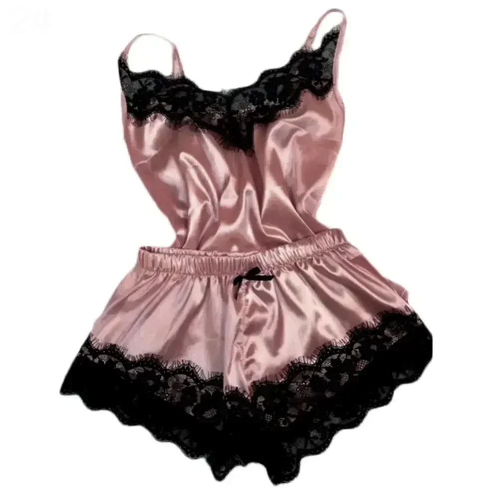Lace Silk Pajama Set