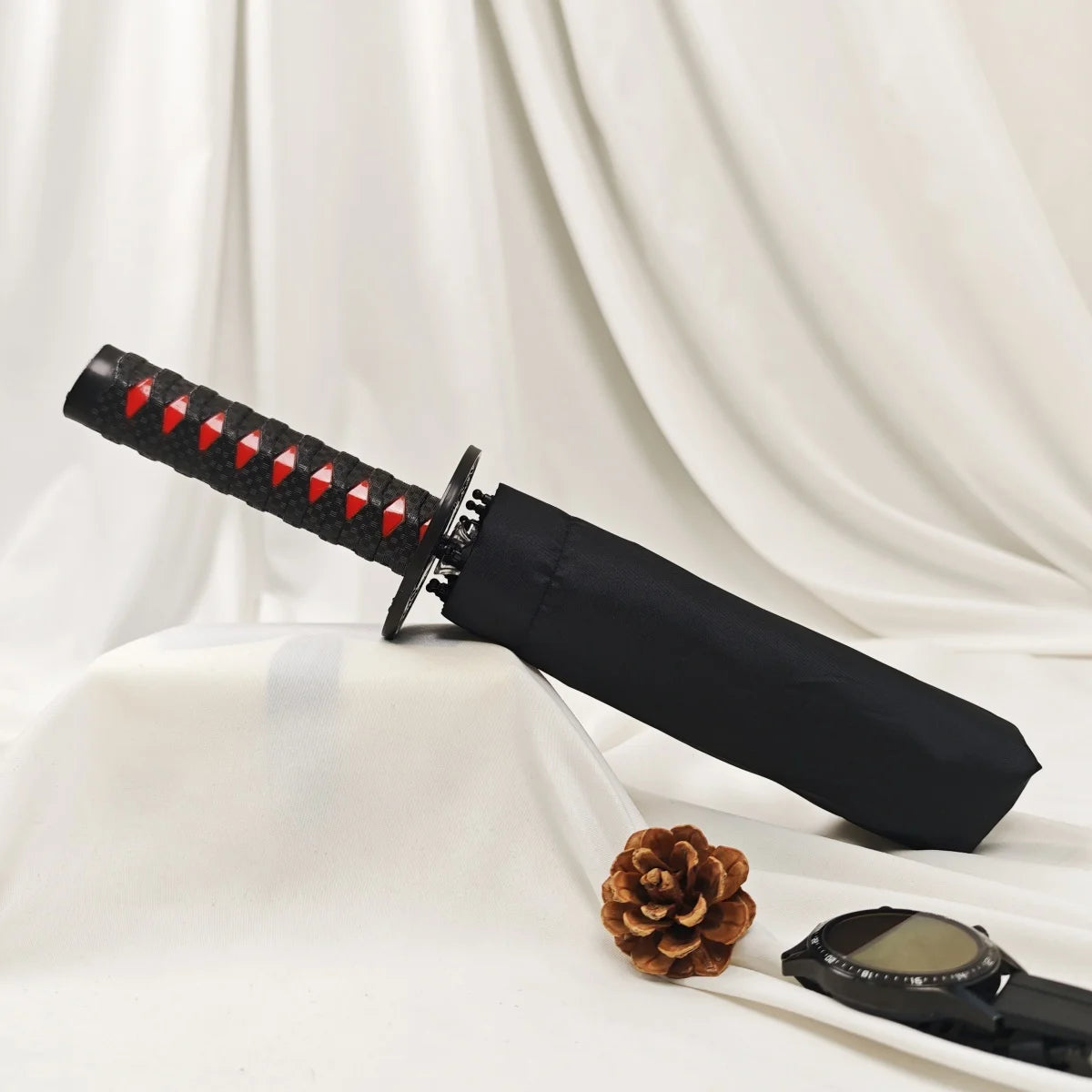 Samurai Handle Folding Umbrella Windproof