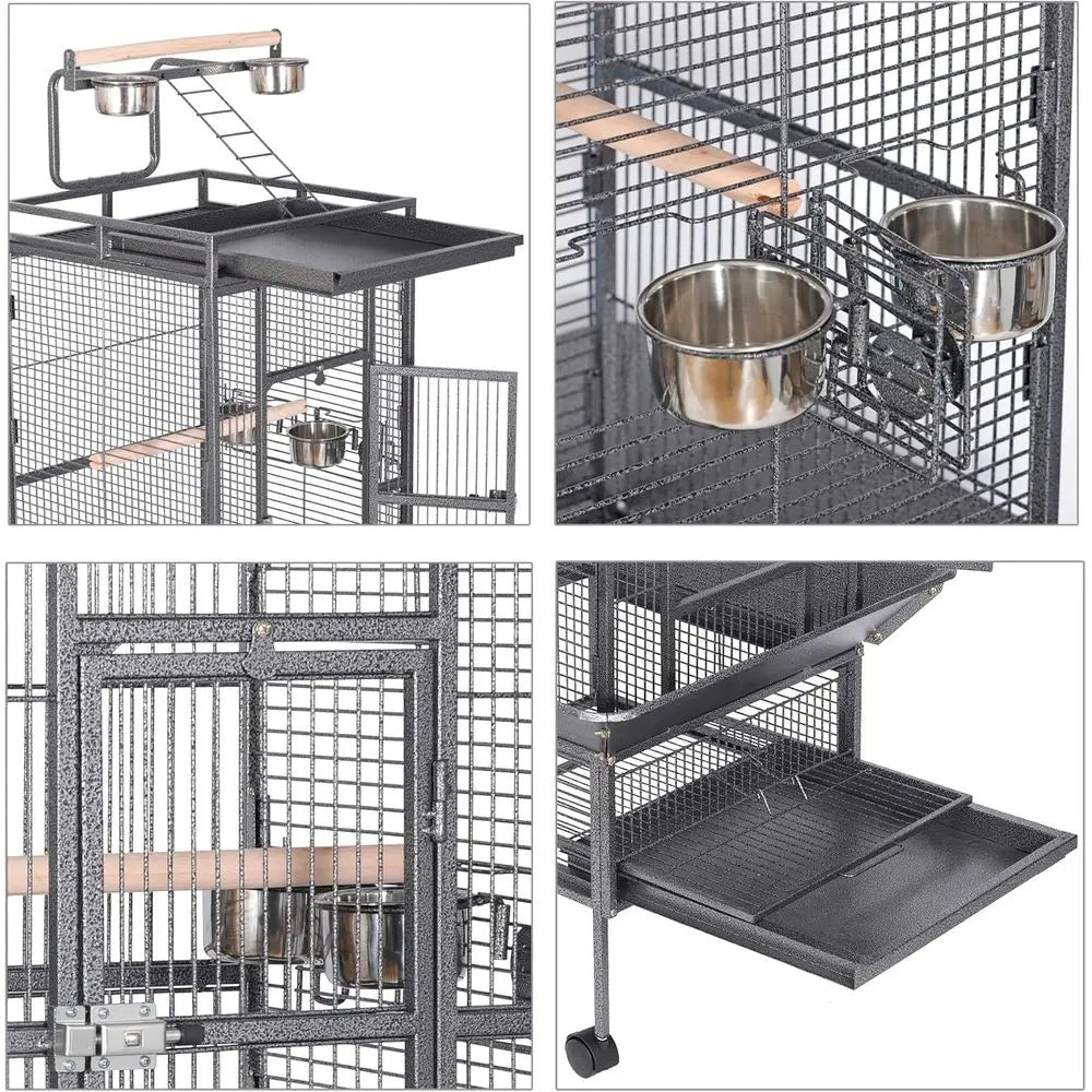 Large 62 Wrought Iron Bird Cage
