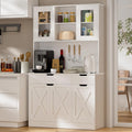 71" Tall  Hutch Microwave Stand Charging Station