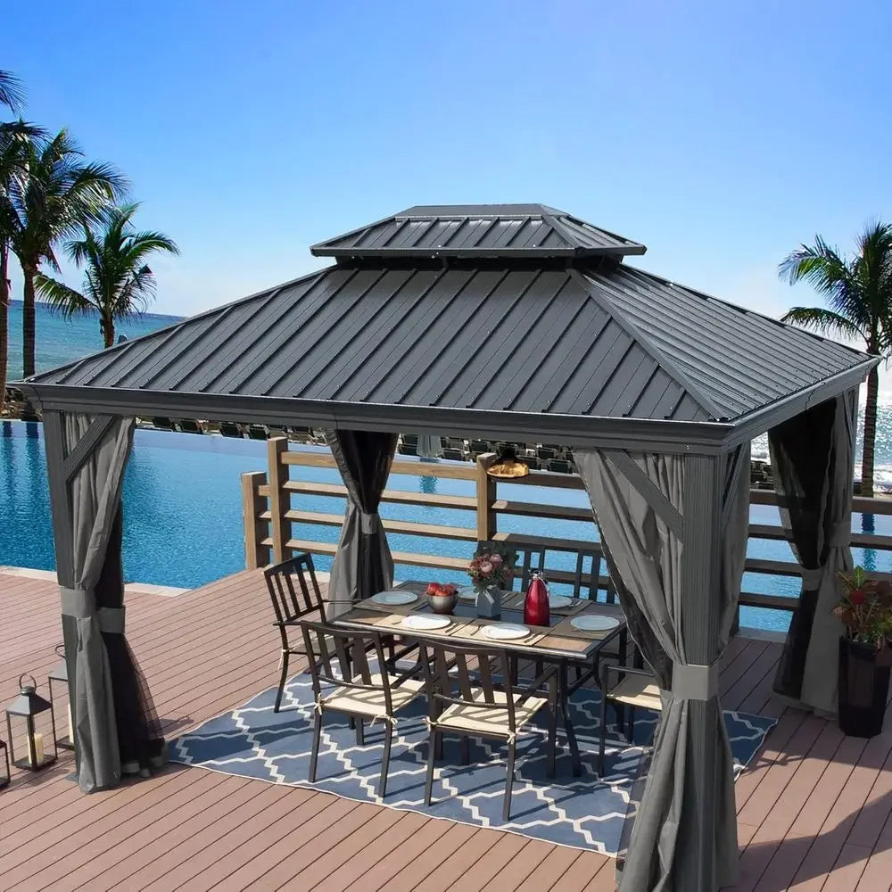 10' x 12' Steel Double Roof Outdoor Pavilion