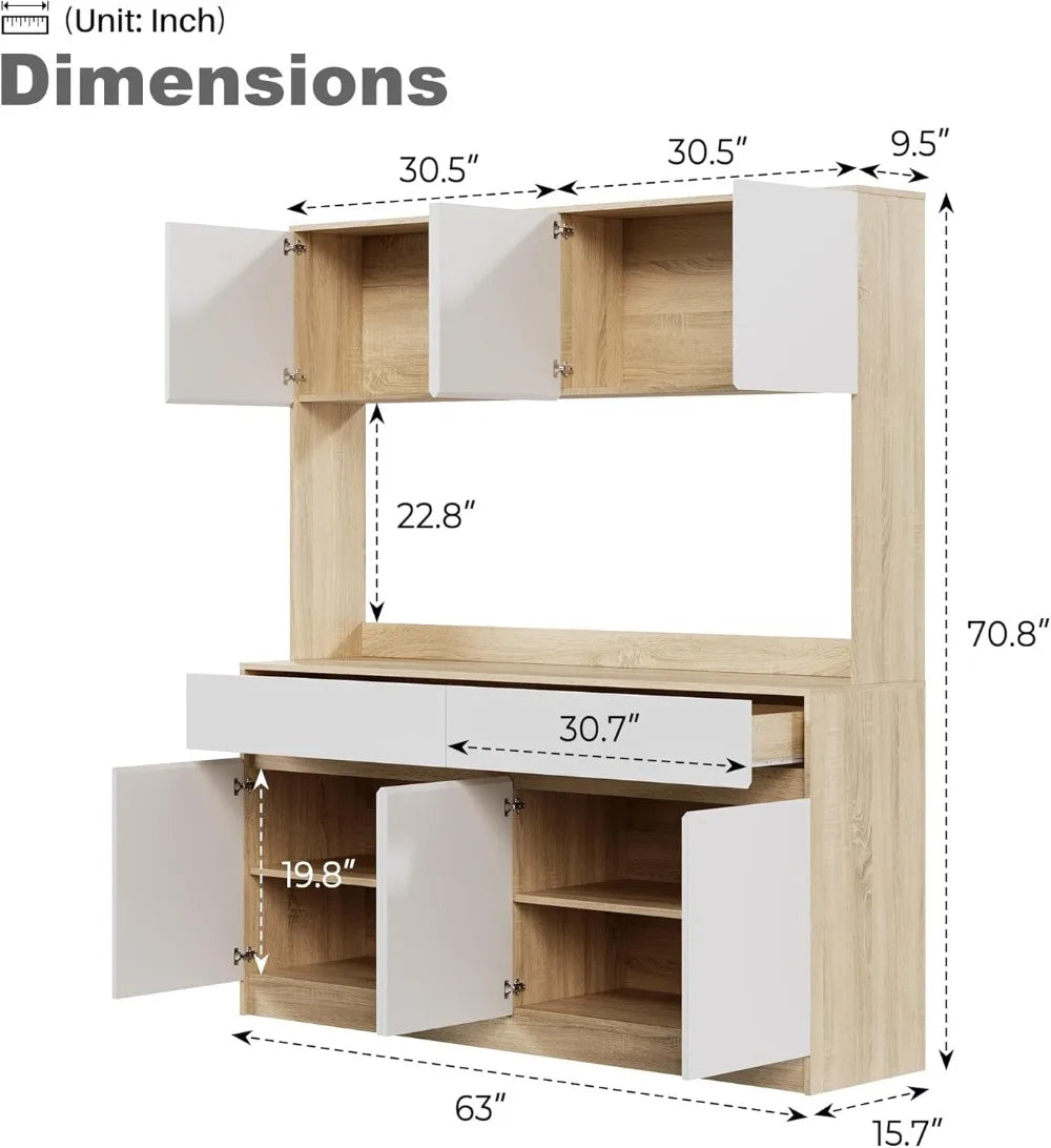 71" XL Pantry Cabinet with Countertop