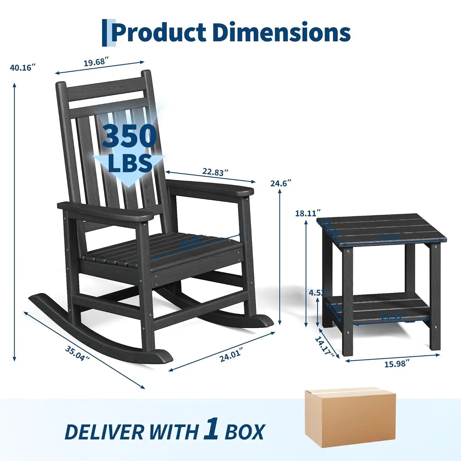 High Back Rocking Chair Set