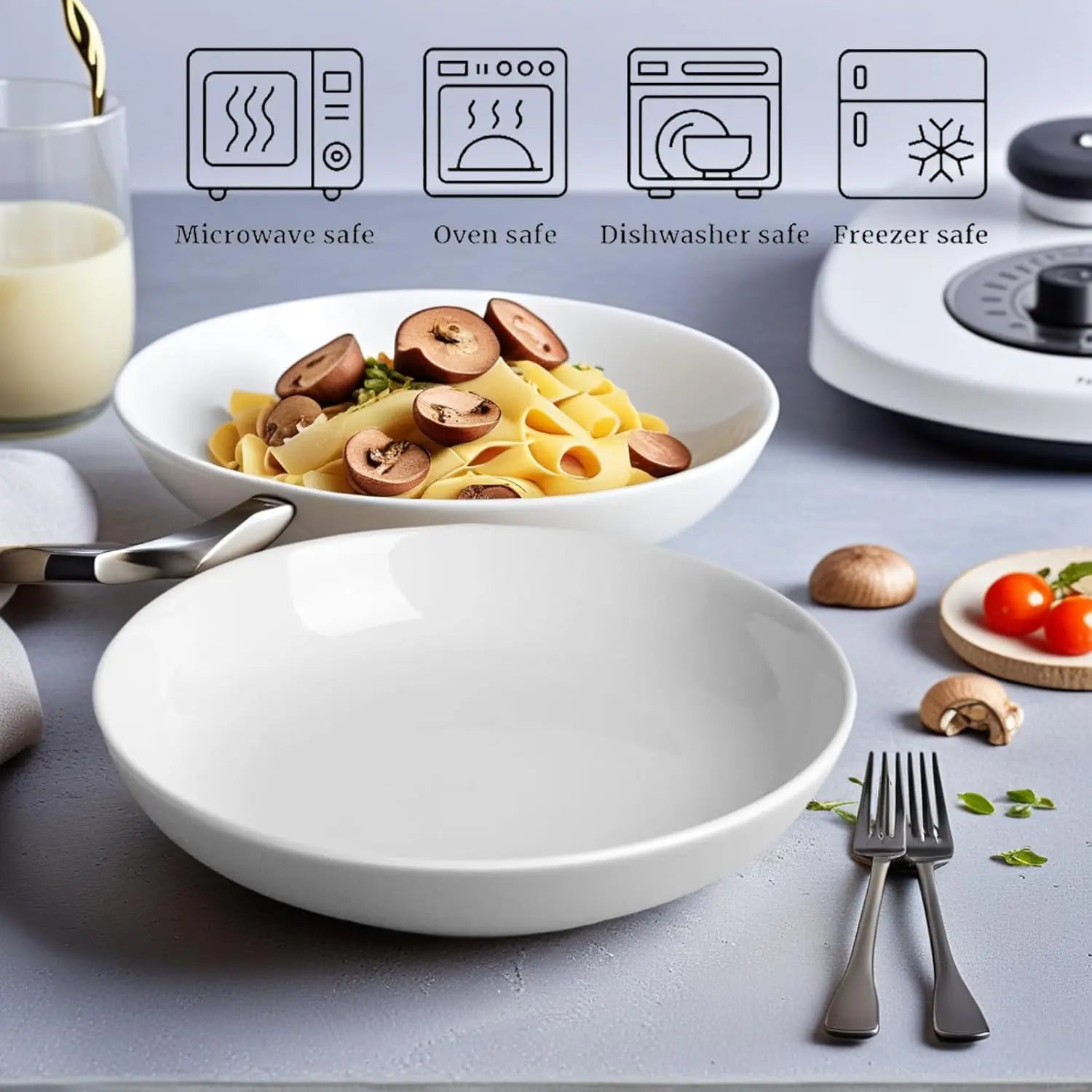 7-Pack Porcelain Pasta Bowls