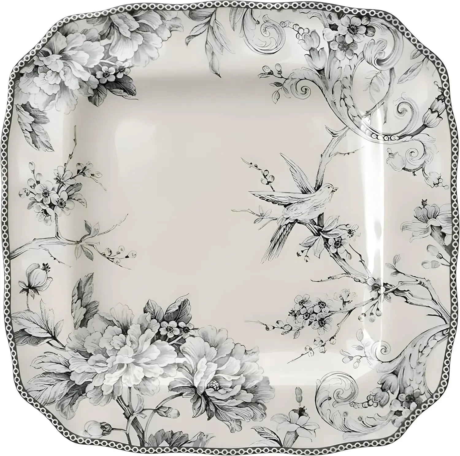 16-Piece Square Floral Dinnerware Set