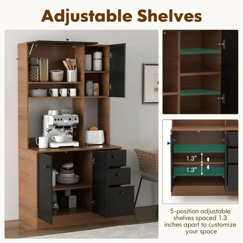 71" Large Kitchen Pantry Cabinet