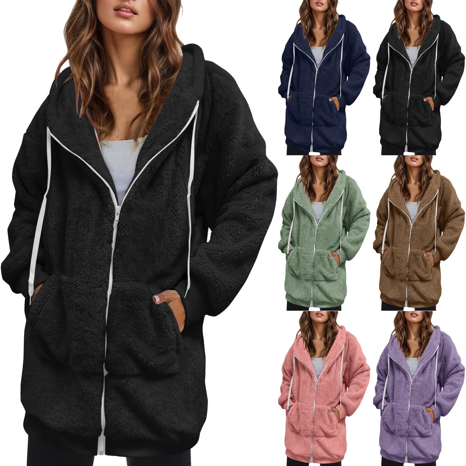 Hooded  Sweatshirt Jacket