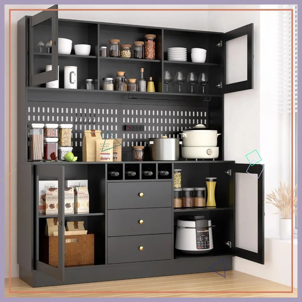 75" Tall Hutch Cabinet with 4 Doors