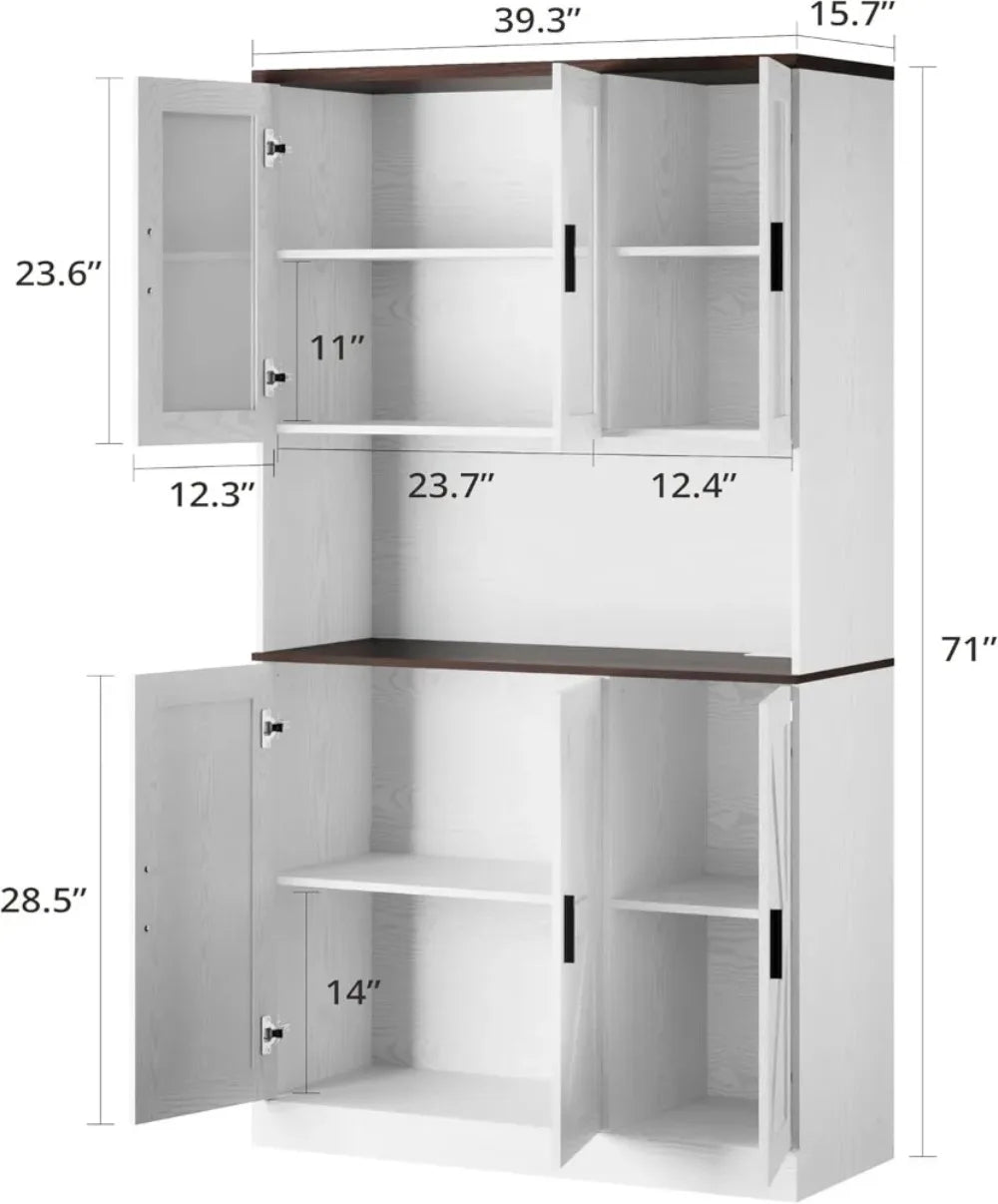 71" Tall  Pantry Cabinet with Microwave Shelf