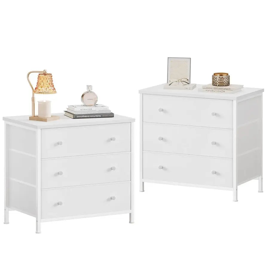 White Nightstands Set of 2, Large