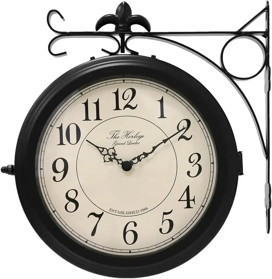 Double Sided Metal Wall Clock