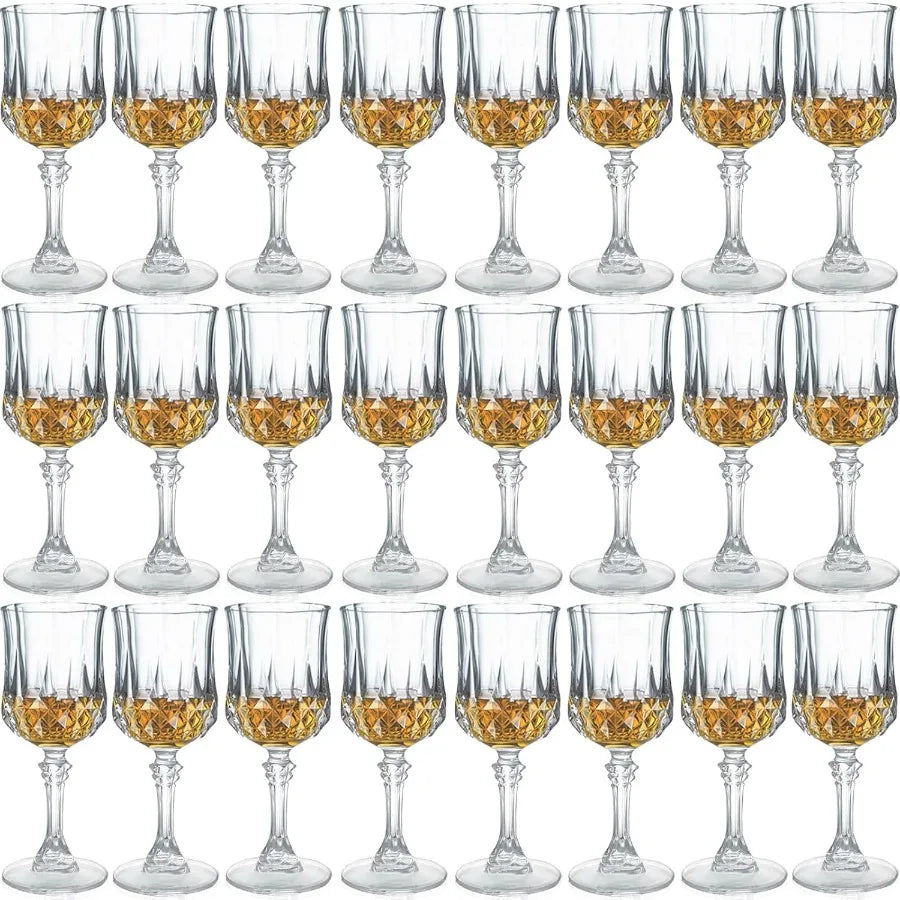 Elegant Stemmed Sherry Port Crystal Shot Glasses