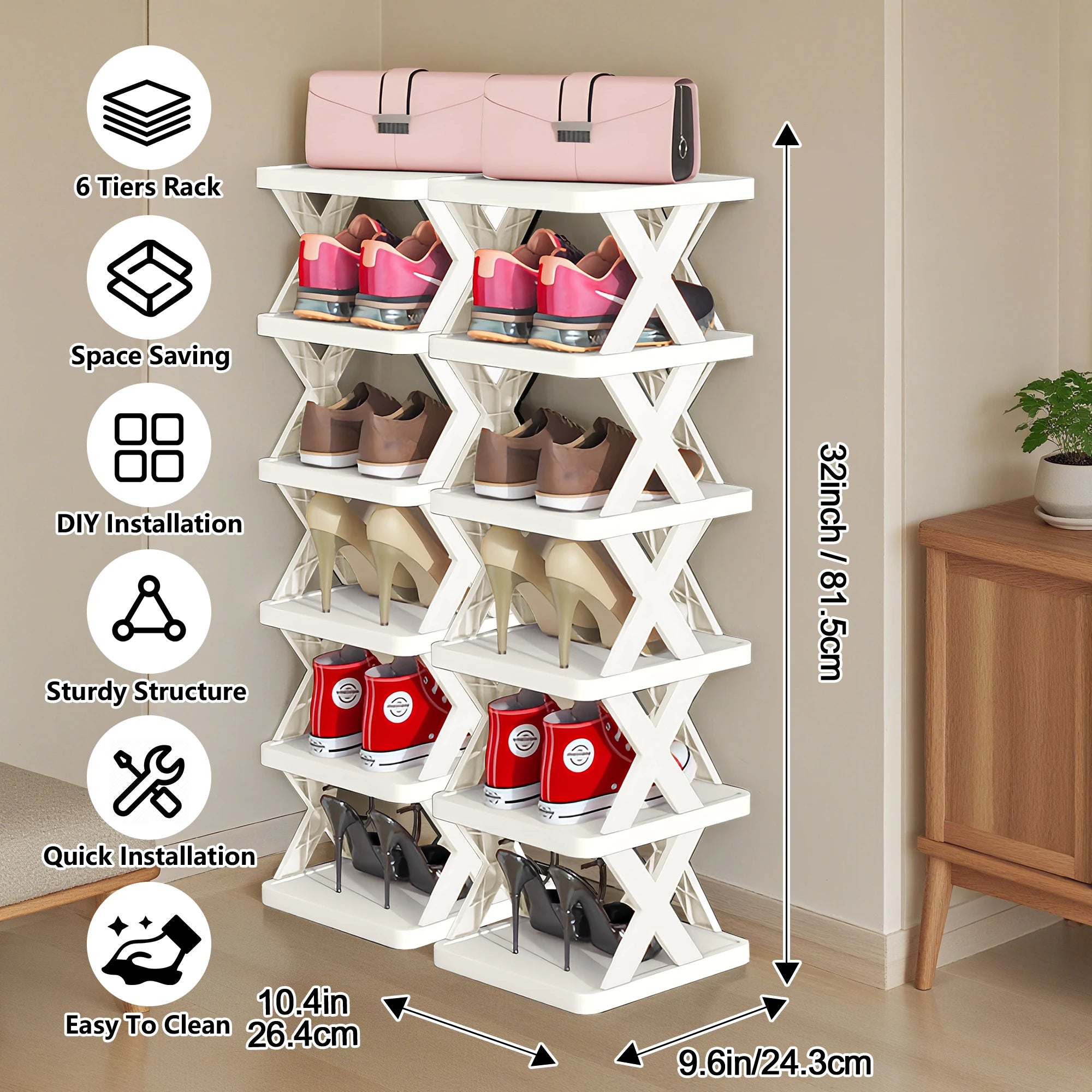 Shoe Rack Storage Organizer Detachable