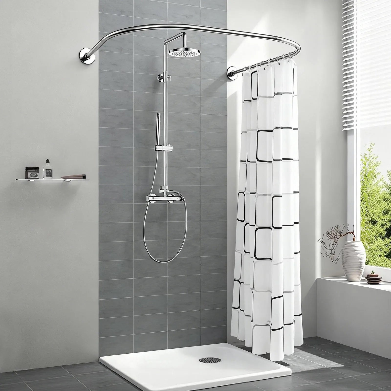 U Shape Shower Curtain Bar