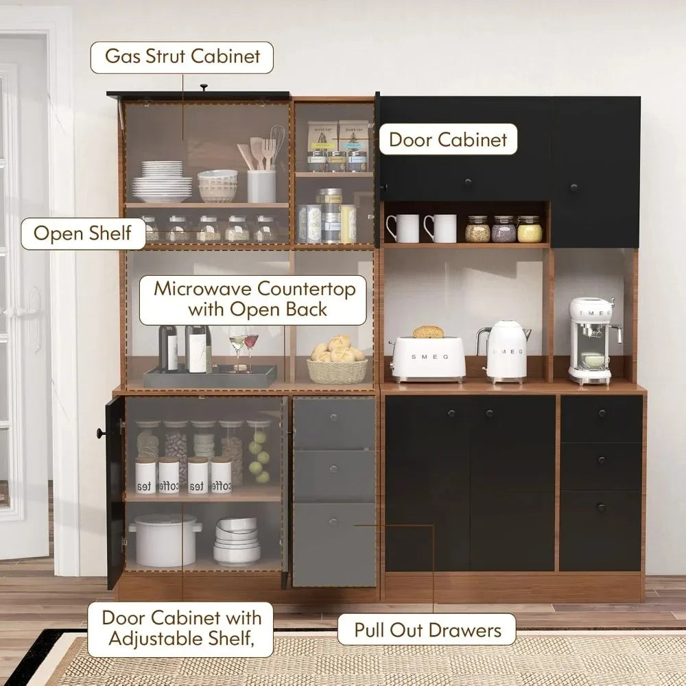 71" Large Kitchen Pantry Cabinet
