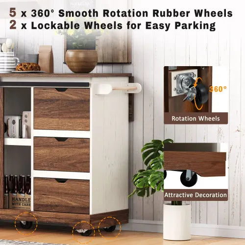 Farmhouse 55.5" Kitchen Island