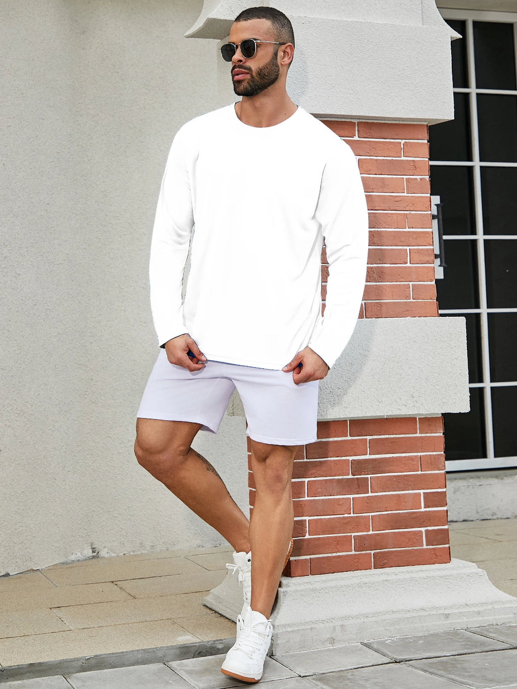 5-piece men's running speed dry long sleeved T-shirt suitable for sports fishing and sun protection clothing