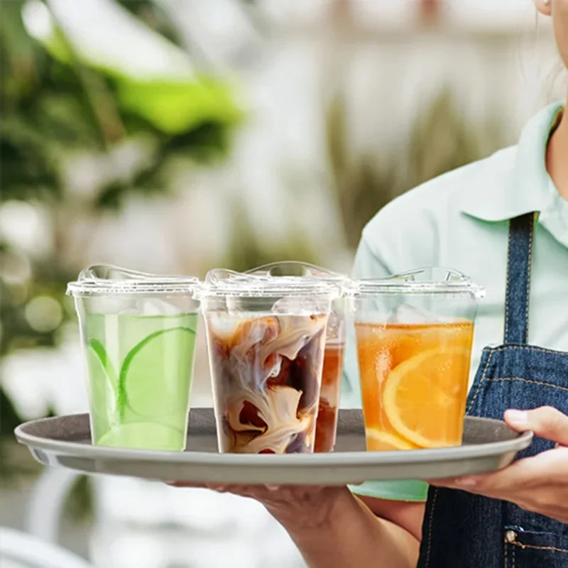 Disposable Plastic Coffee Cups with Lids